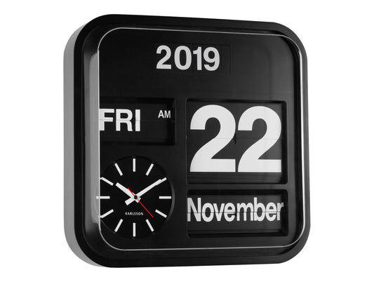 Karlsson Big Flip Wall Clock – Time, Day & Date Display