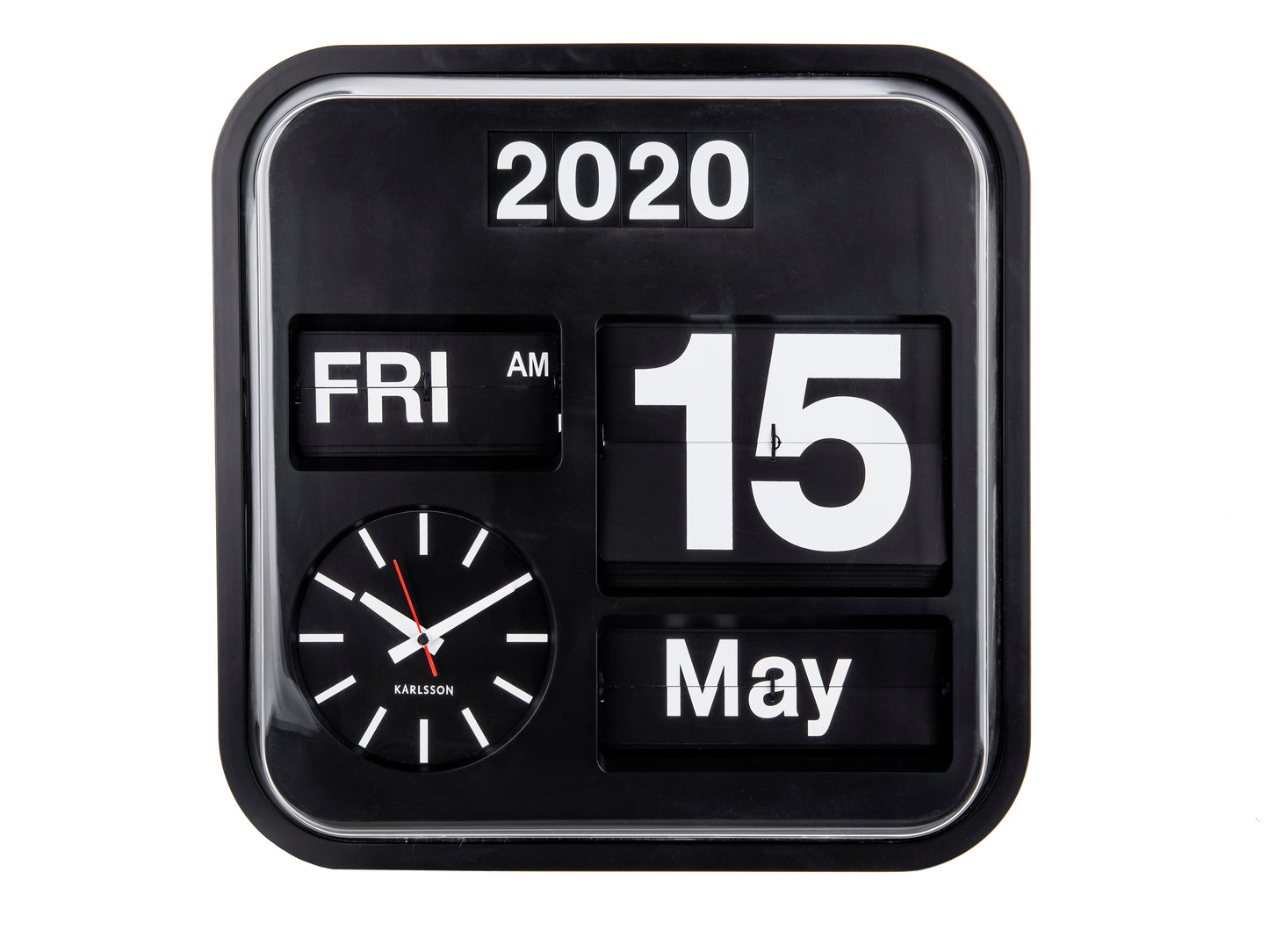 Karlsson Big Flip Wall Clock – Time, Day & Date Display