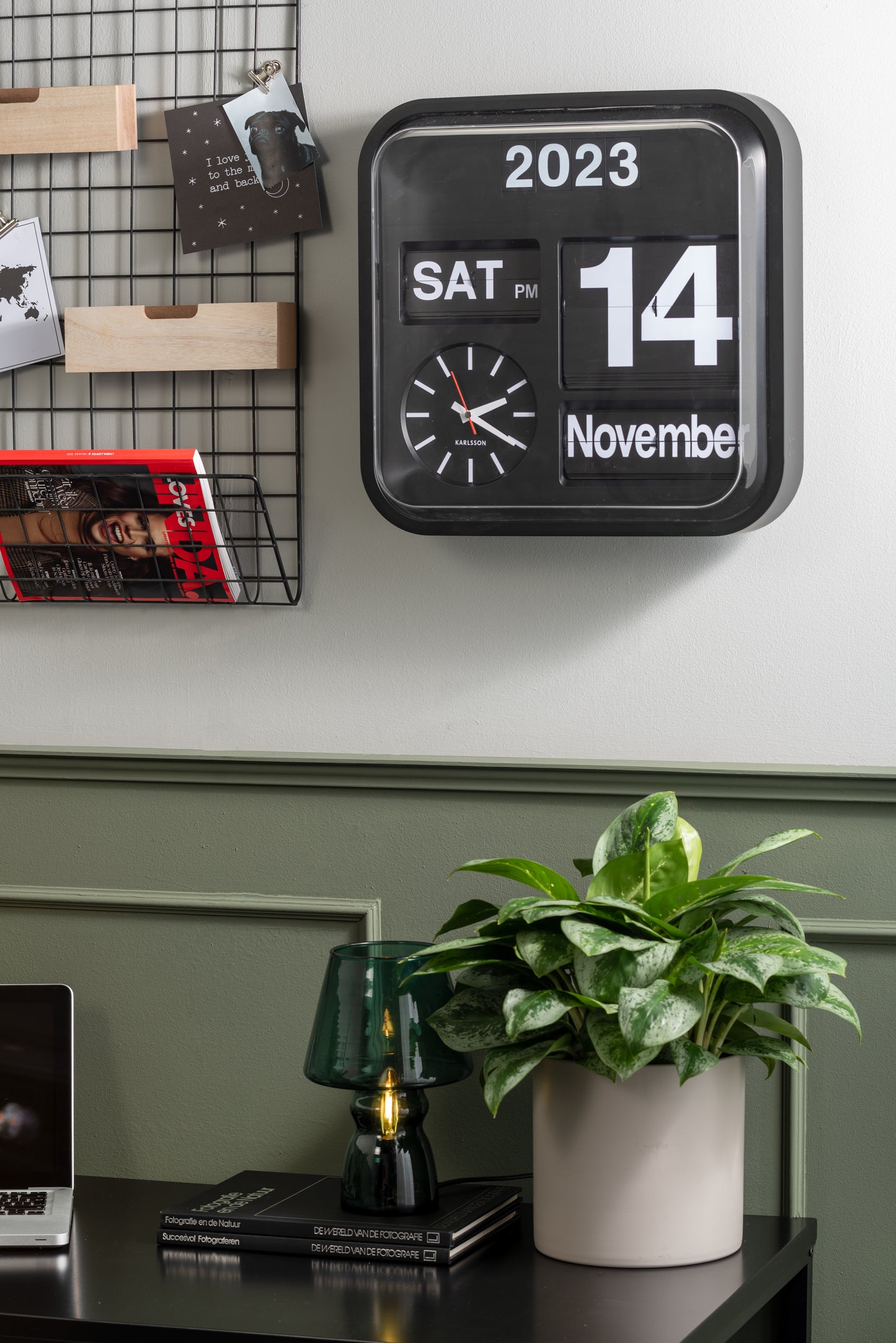 Karlsson Big Flip Wall Clock – Time, Day & Date Display