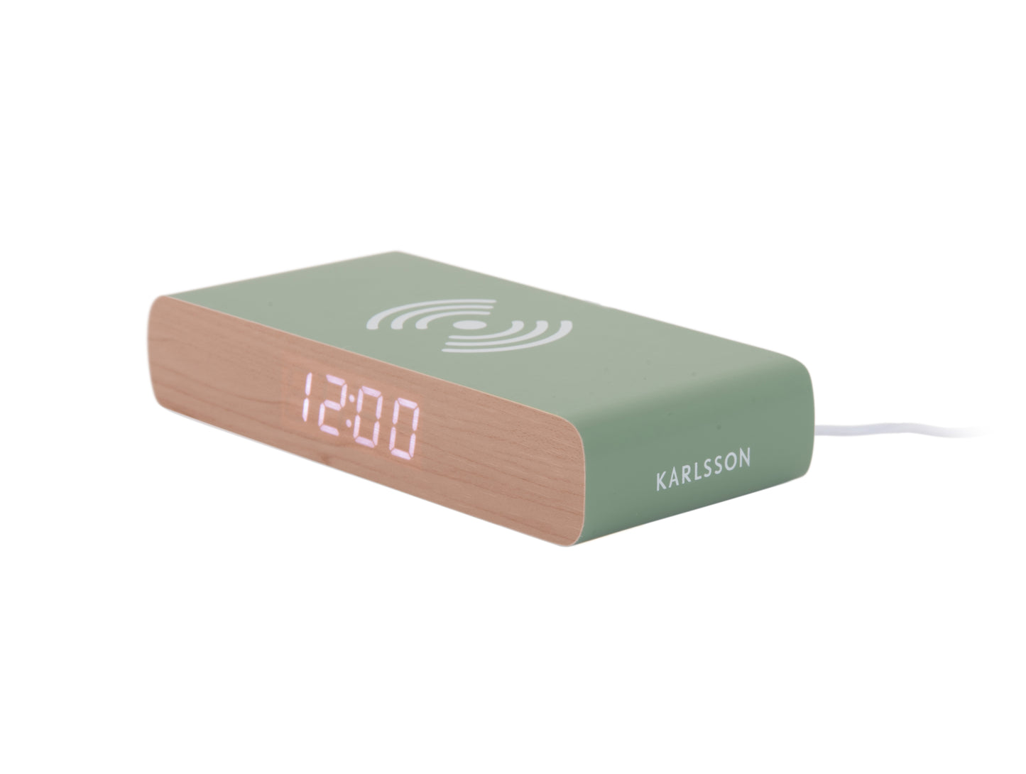 Karlsson Retro Flat LED Alarm Clock with Wireless Charger