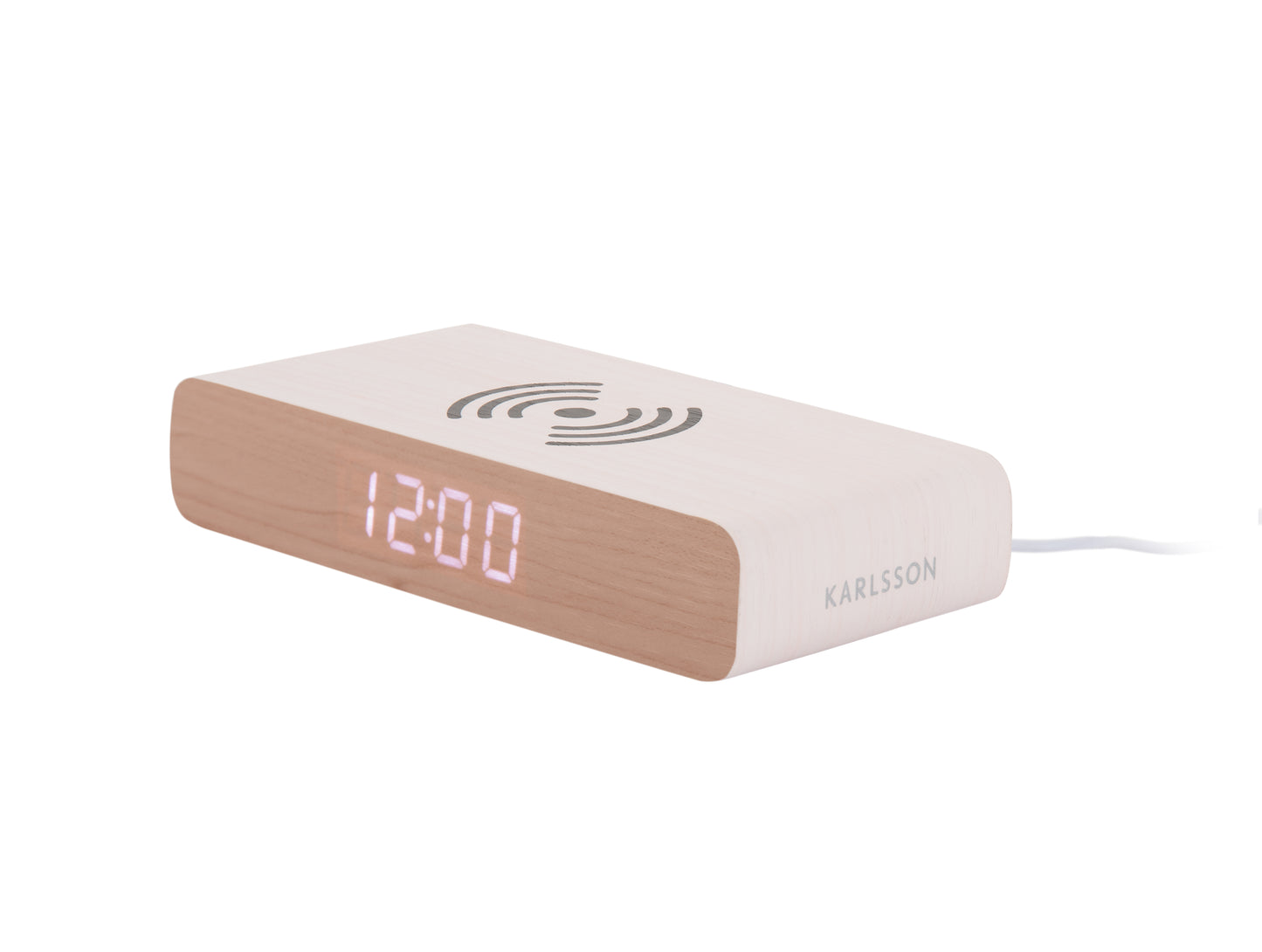 Karlsson Retro Flat LED Alarm Clock with Wireless Charger