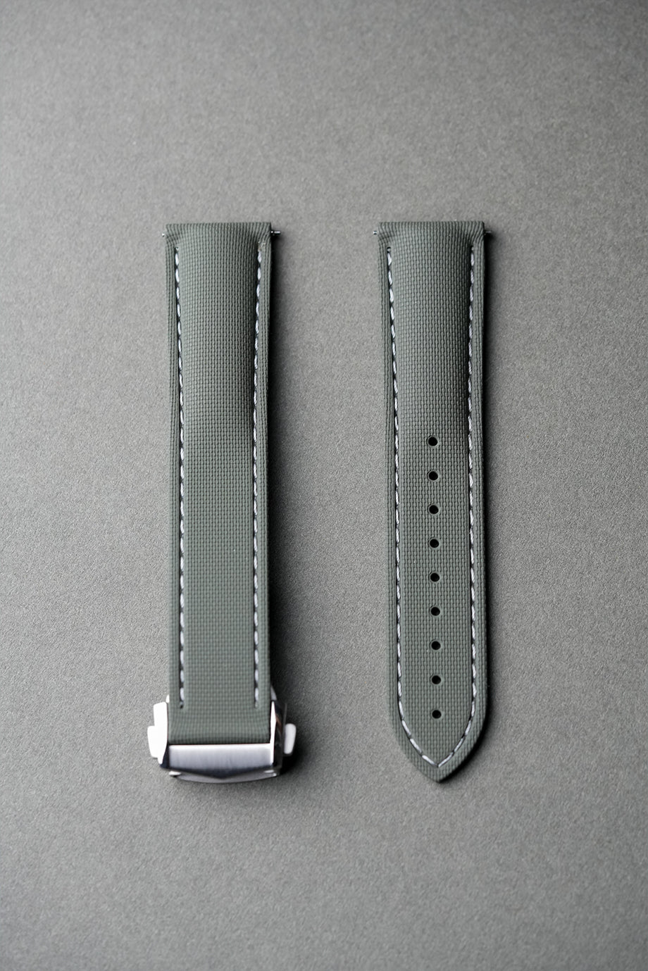 Sailcloth Effect FKM Rubber Strap with Deployant Clasp 20mm-22mm