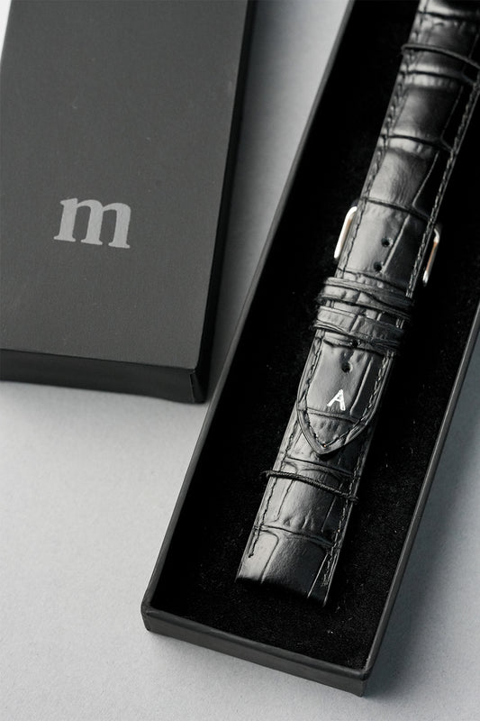 Embossed Alligator Leather Watch Strap - 18mm to 24mm