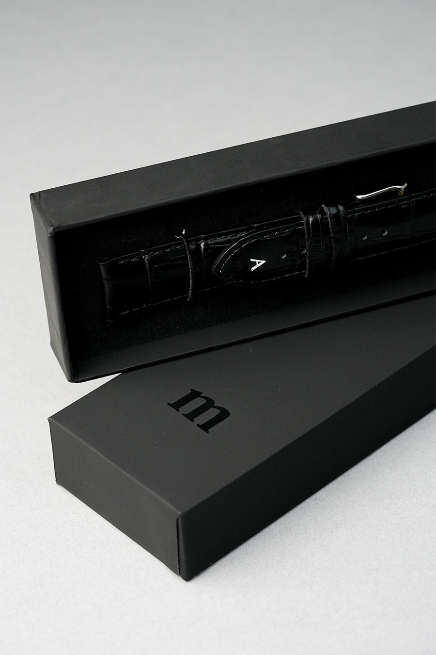 MGBWATCHES velvet-lined luxury strap gift box,” “frosted strap pouch push seal