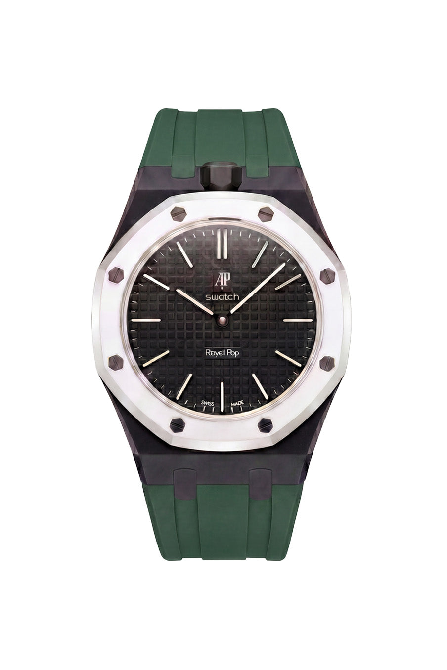 Ocho Negro Royal Pop Rubber Strap & Case | AP × Swatch – MGB WATCHES