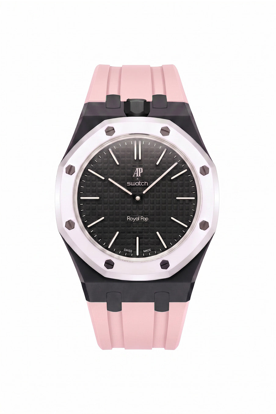 Ocho Negro Royal Pop Rubber Strap & Case | AP × Swatch – MGB WATCHES