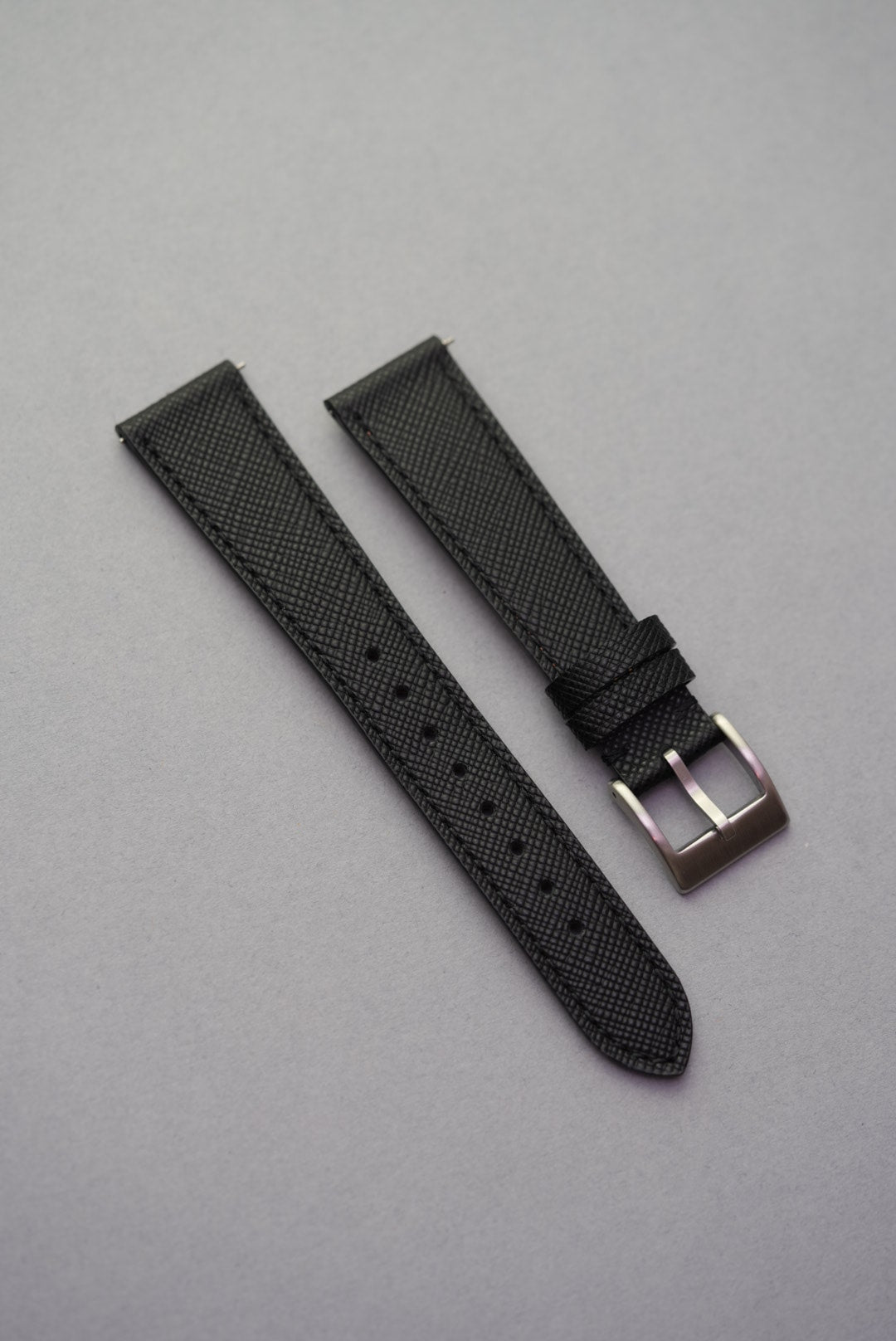Saffiano leather strap black 2025 strap replacement for Omega Speedmaster