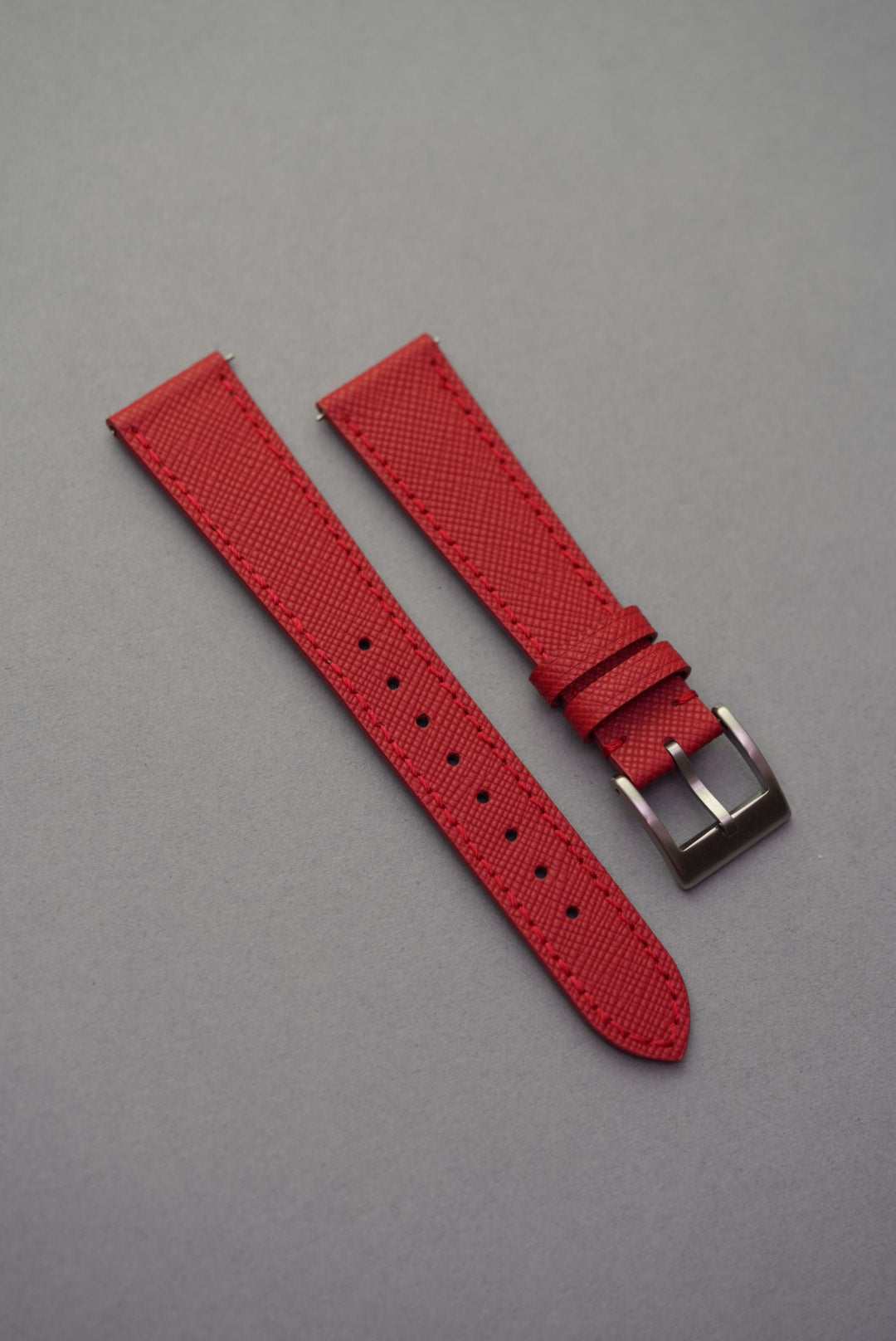 Saffiano leather strap red 2025 strap replacement for Omega Seamaster