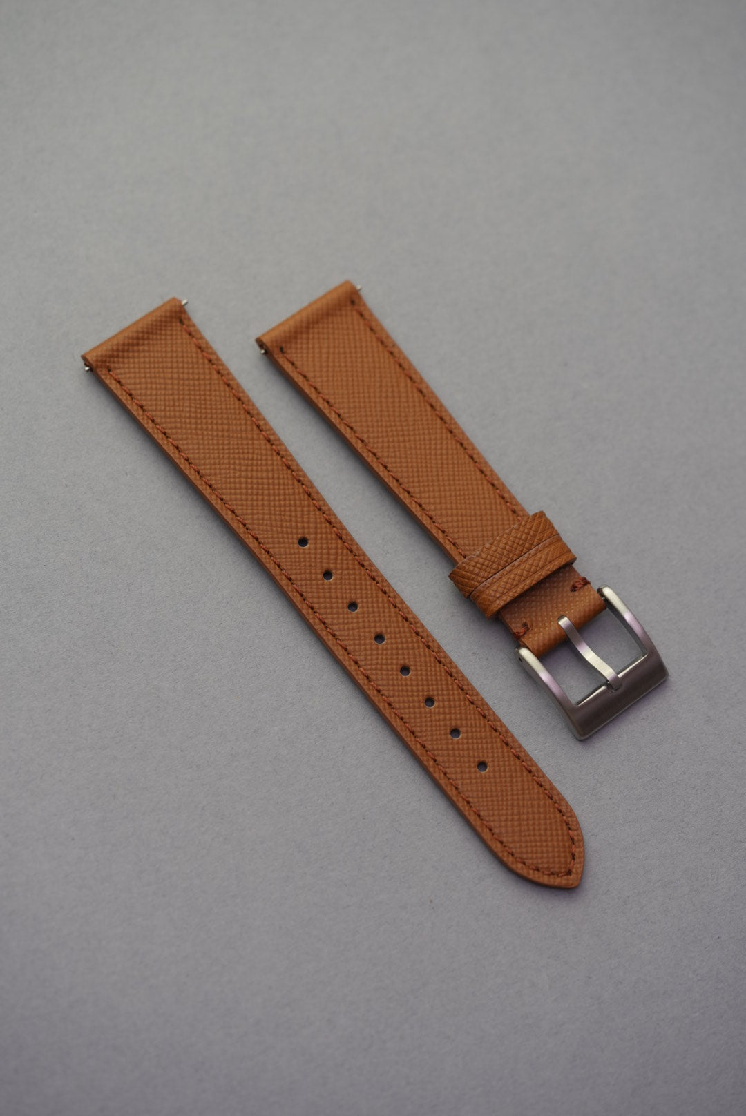 Saffiano leather strap tan cover strap replacement for Omega Seamaster
