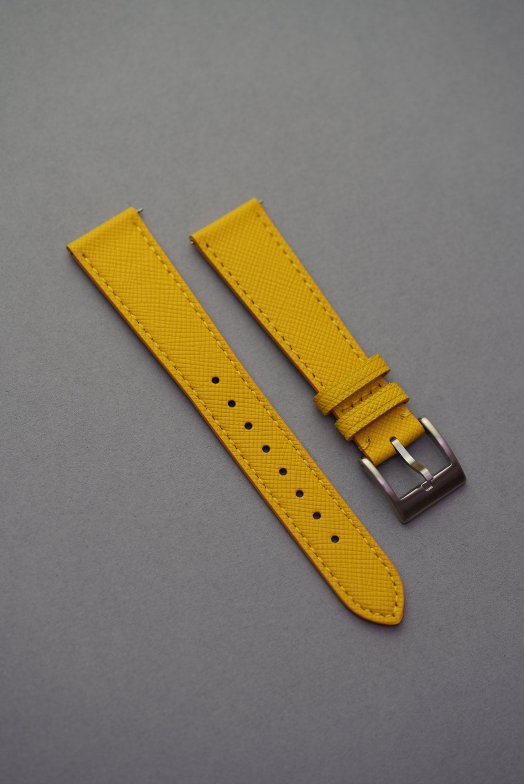 Saffiano leather strap yellow 2025 strap replacement for Omega Speedmaster