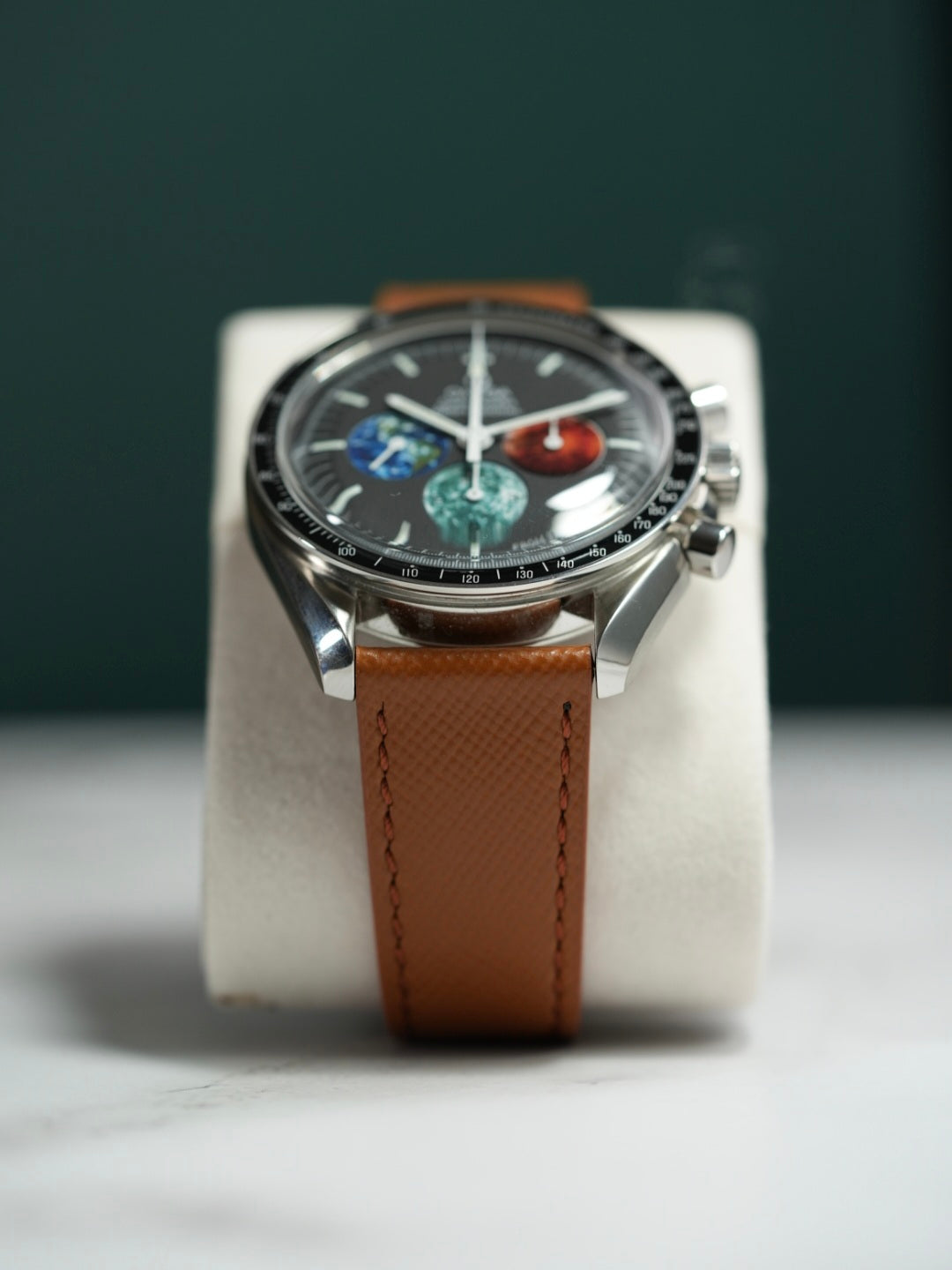 Italian Saffiano Leather For OMEGA Speedmaster Professional - Tan