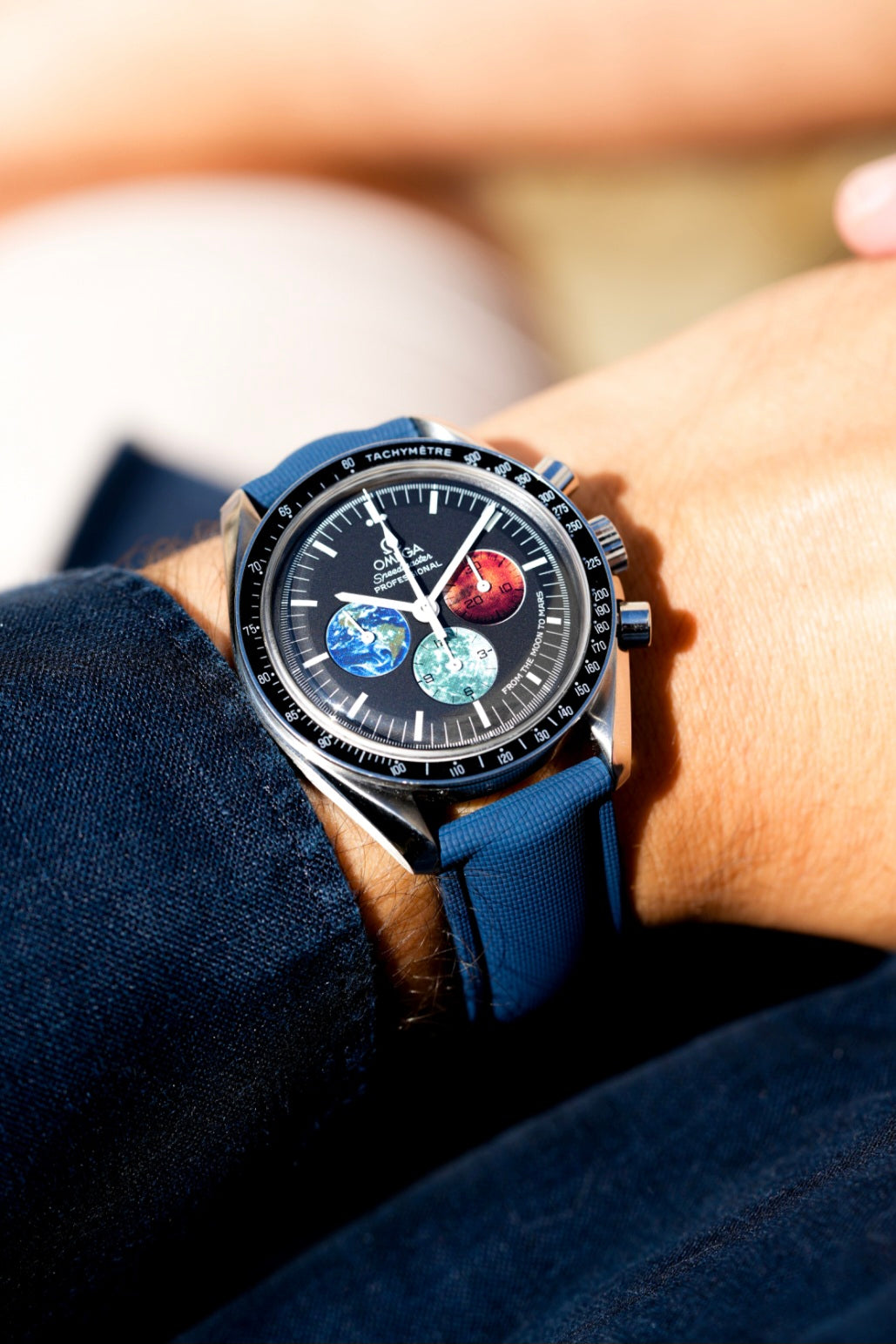 Sailcloth Effect FKM Rubber Strap with Deployant Clasp - For OMEGA