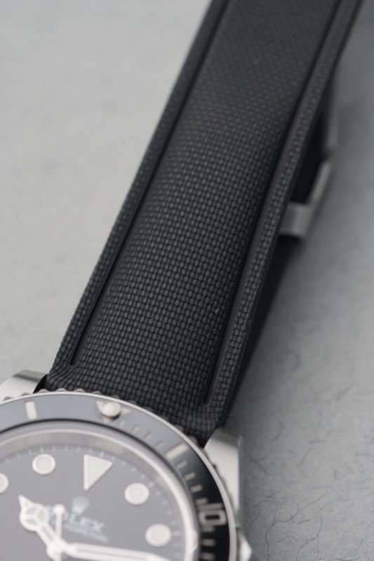 Sailcloth Effect FKM Rubber Strap with Deployant Clasp - For Rolex Submariner