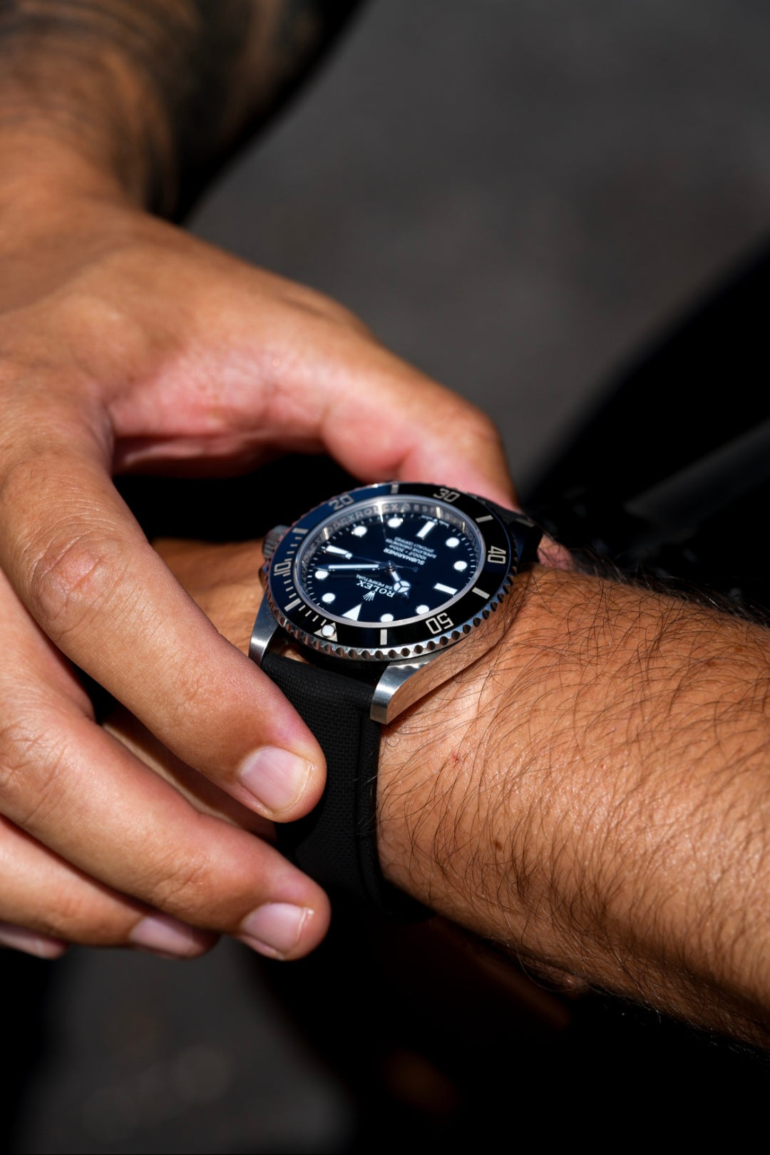 Sailcloth Effect FKM Rubber Strap with Deployant Clasp - For Rolex Submariner