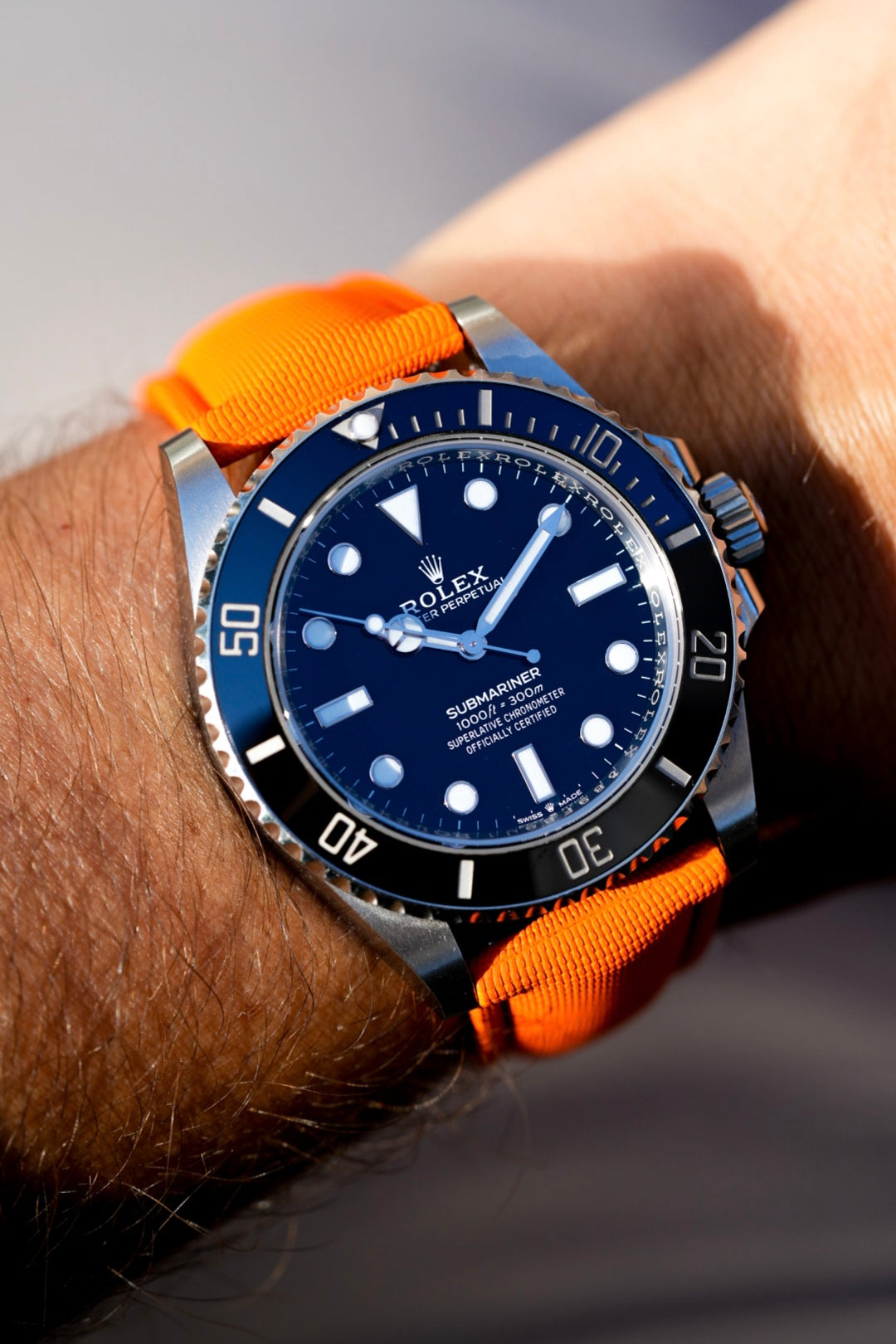 Rubber Sailcloth Strap with Deployant Clasp For Rolex Submariner