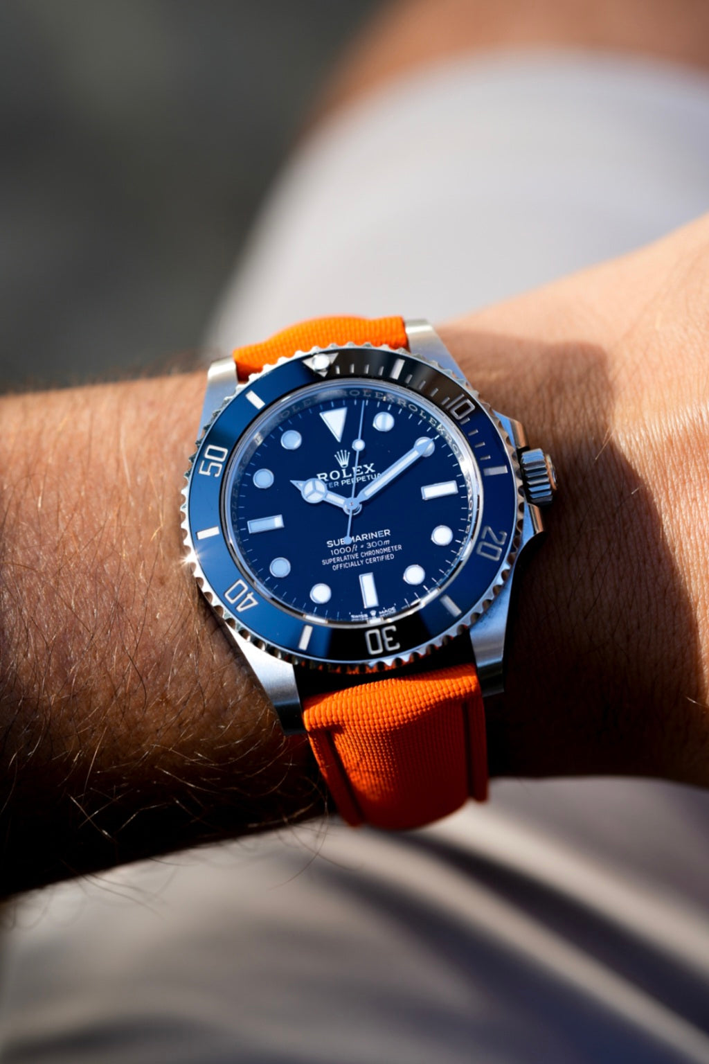 Rubber Sailcloth Strap with Deployant Clasp For Rolex Submariner