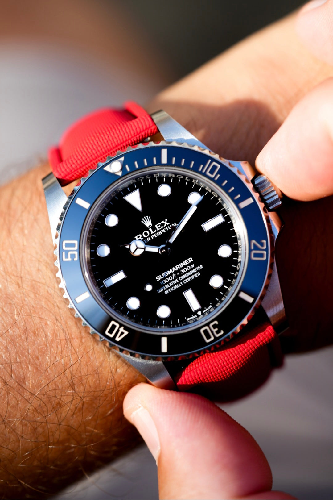 Sailcloth Effect FKM Rubber Strap with Deployant Clasp - For Rolex