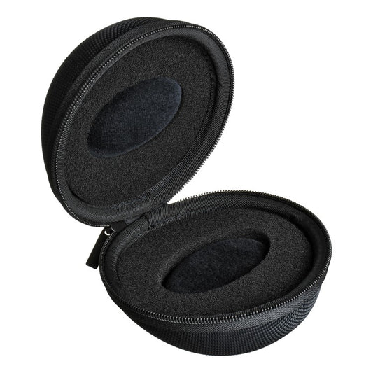 Black watch case with a zipper on a white background