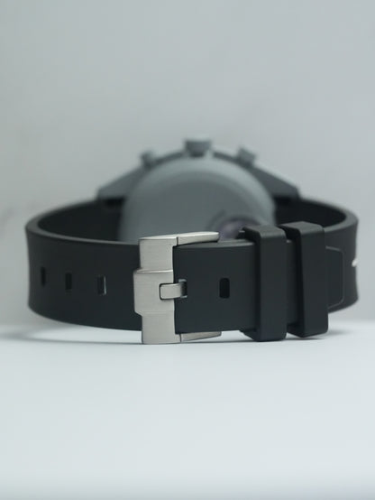 Omega X Swatch EarthPhase MoonSwatch Strap: Black & White Curved Rubber