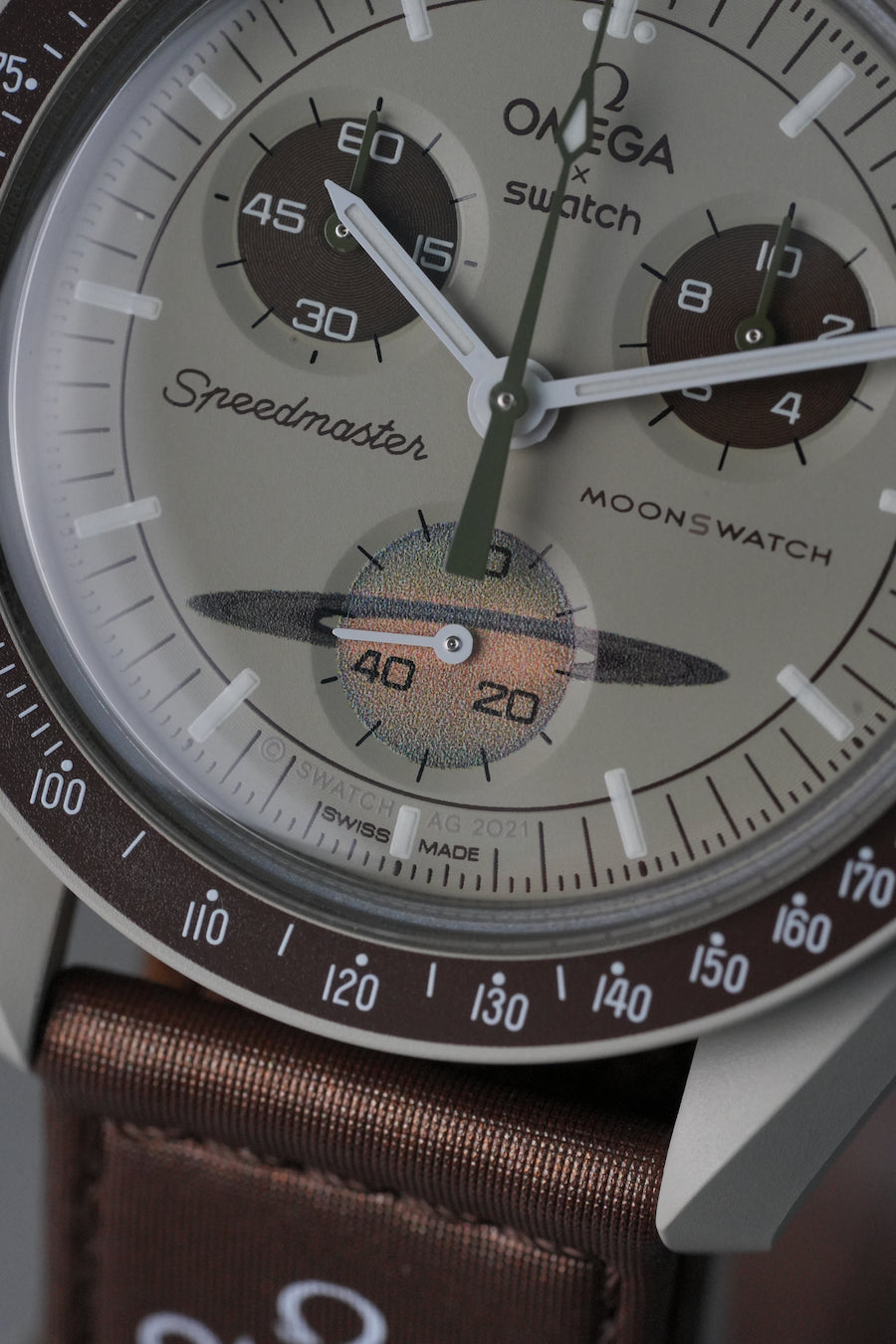 Omega Speedmaster Moonwatch watch face with detailed design
