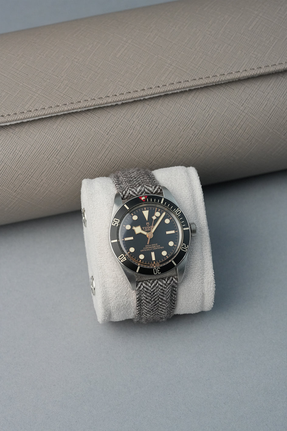 Travel Watch Roll Vegan Crosshatch Leather