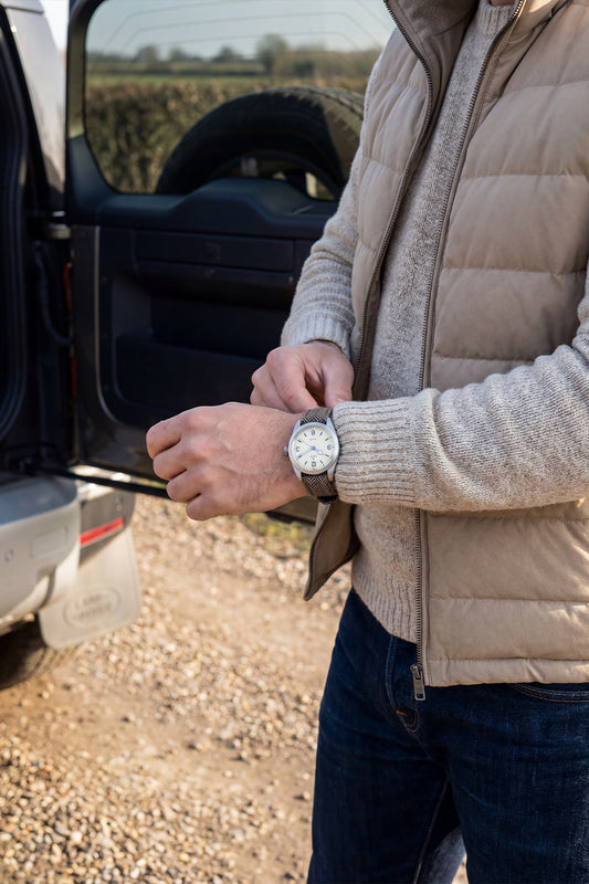 Tudor Ranger Brown Herringbone Tweed Strap