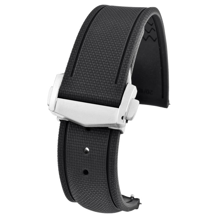 Sailcloth Effect FKM Rubber Strap with Deployant Clasp 20mm-22mm