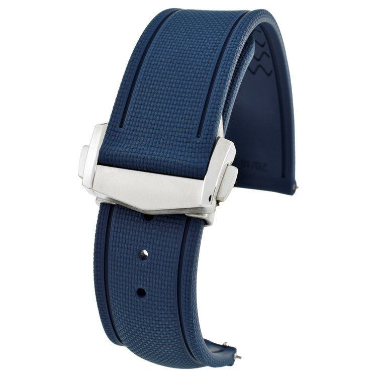 Sailcloth Effect FKM Rubber Strap with Deployant Clasp 20mm-22mm