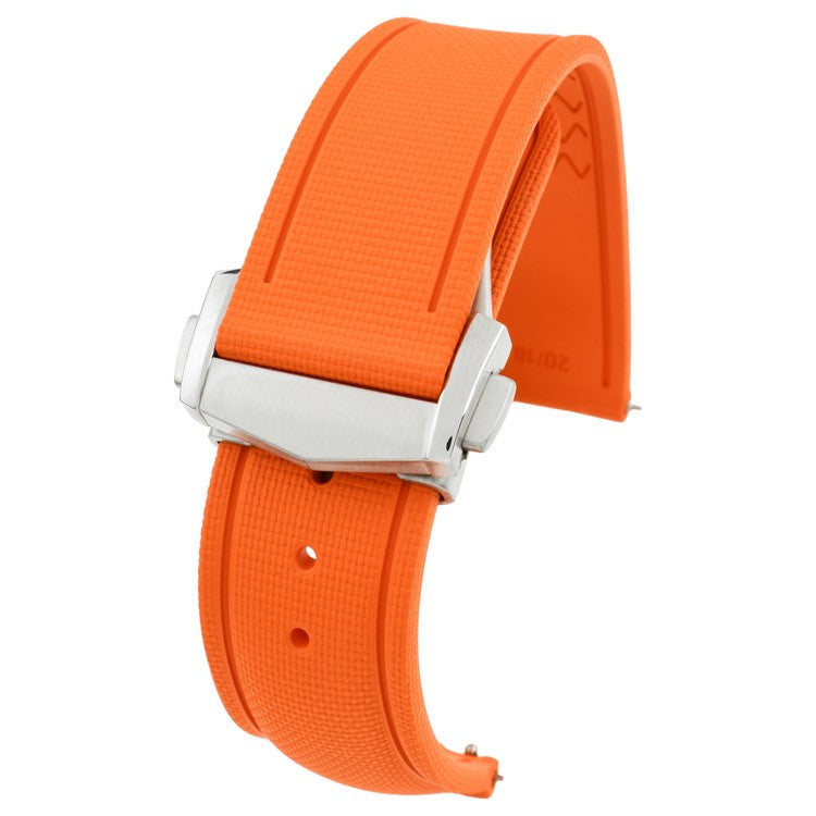 Sailcloth Effect FKM Rubber Strap with Deployant Clasp 20mm-22mm