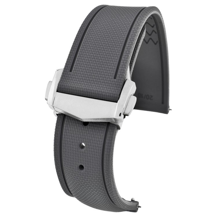 Sailcloth Effect FKM Rubber Strap with Deployant Clasp 20mm-22mm