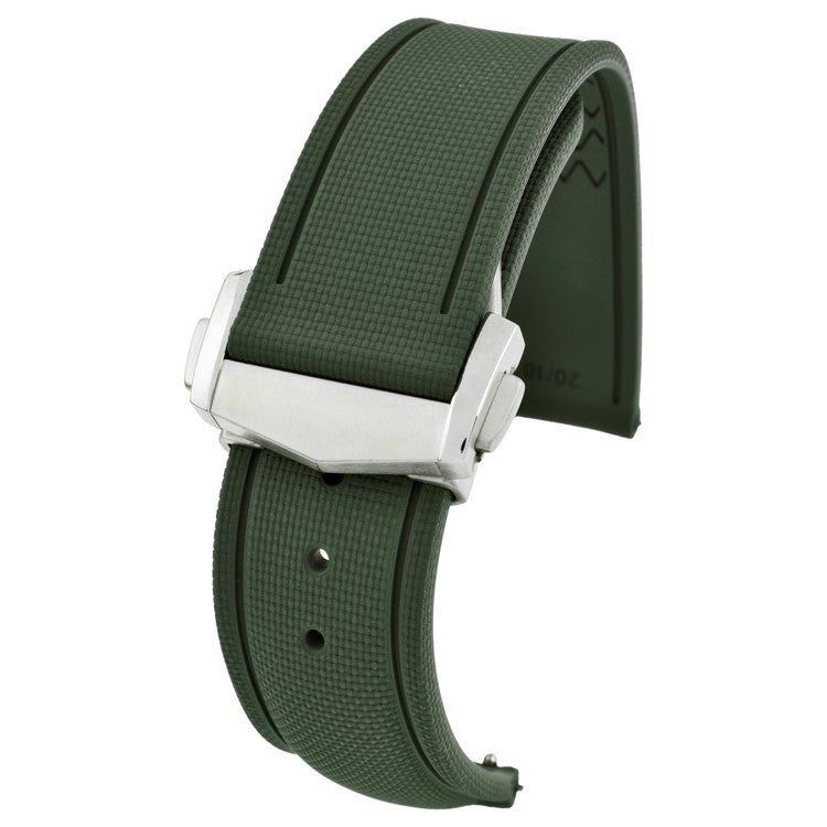 Sailcloth Effect FKM Rubber Strap with Deployant Clasp 20mm-22mm