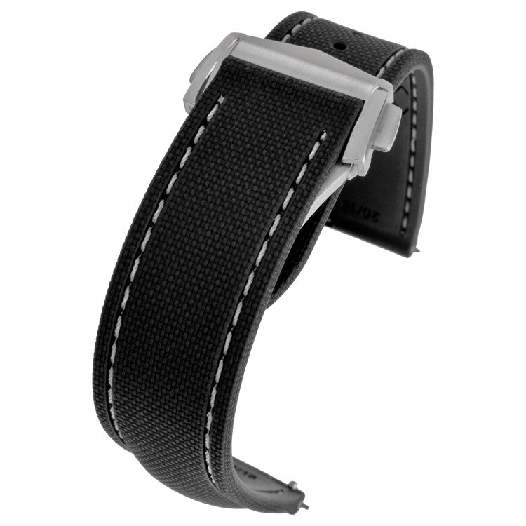 Sailcloth Effect FKM Rubber Strap with Deployant Clasp 20mm-22mm