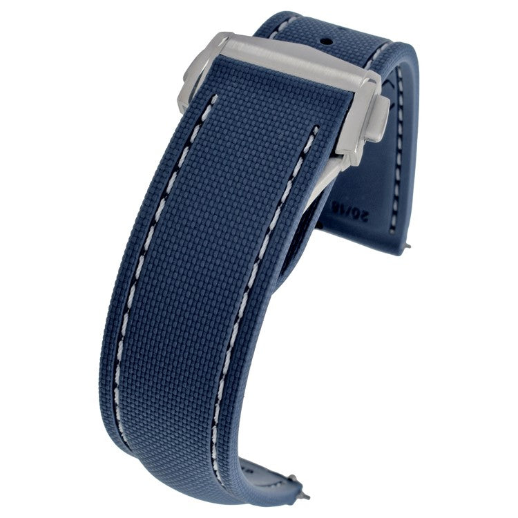 Sailcloth Effect FKM Rubber Strap with Deployant Clasp 20mm-22mm