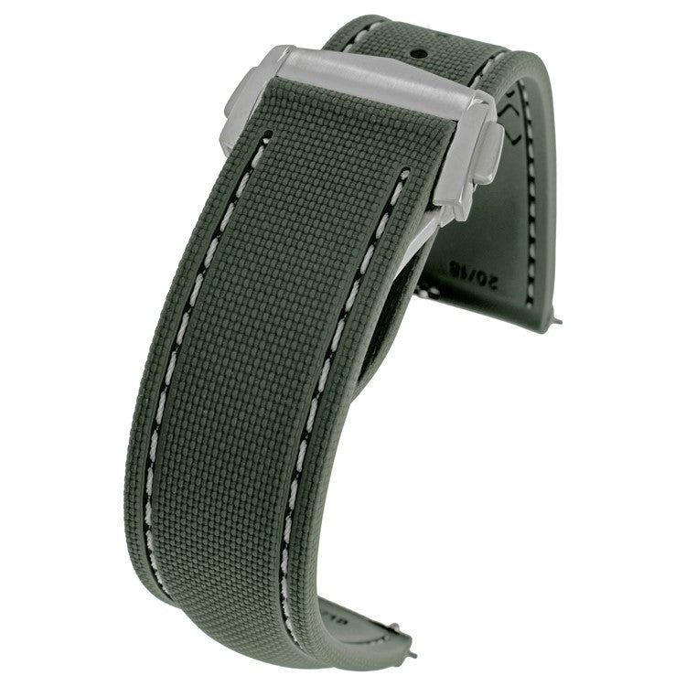 Sailcloth Effect FKM Rubber Strap with Deployant Clasp 20mm-22mm