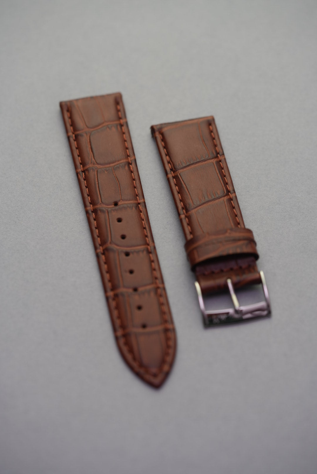 Almond light brown calfskin leather strap – embossed and Italian-made replacement strap for all styles of watches.