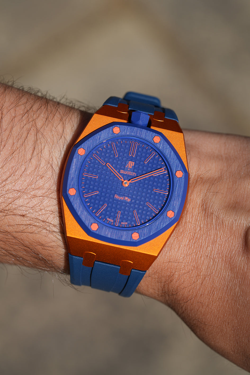 swatch×AP  pop ブルーオレンジ　画像あり Orenji Hachi Royal Pop Monocoque | Wrist Case + Strap | MGB – MGB
