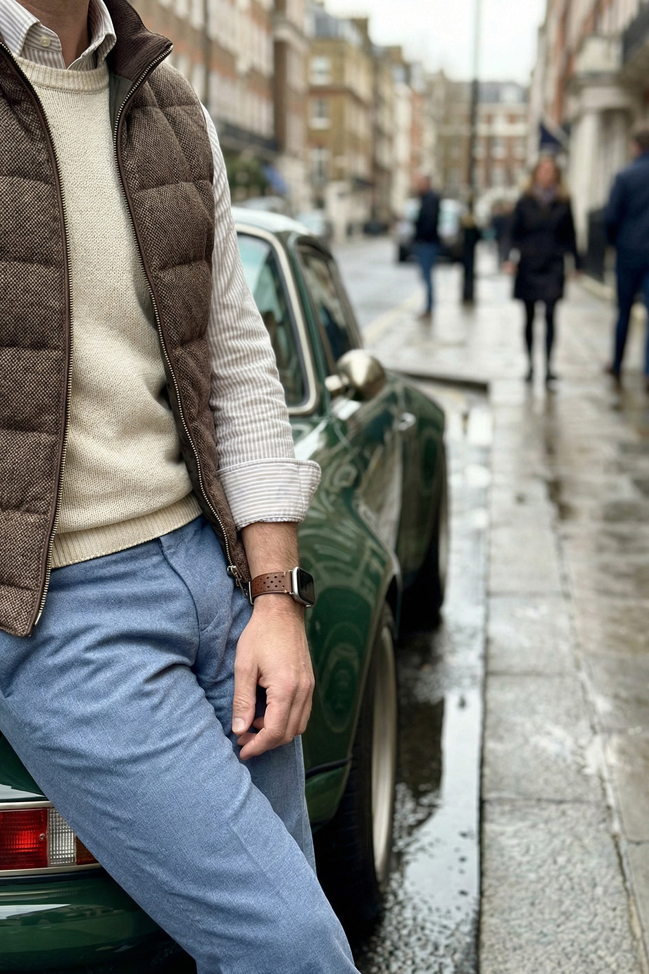 Perforated Leather Watch Strap For Apple Watch