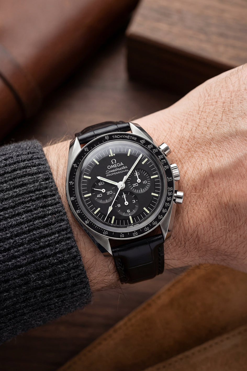 Alligator Watch Strap for Omega Speedmaster