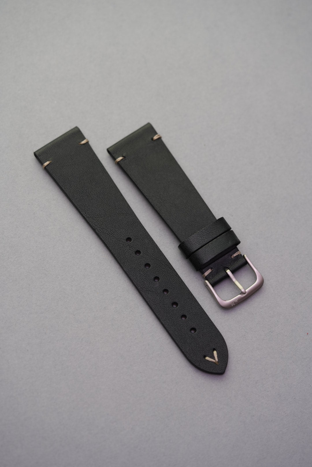 Black calfskin leather watch strap lug stitched standardblack calfskin leather watch strap lug stitched standard strap replacement for Omega Seamaster