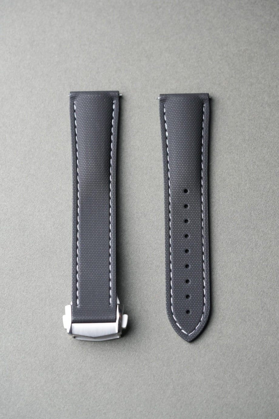 Sailcloth Effect FKM Rubber Strap with Deployant Clasp 20mm-22mm