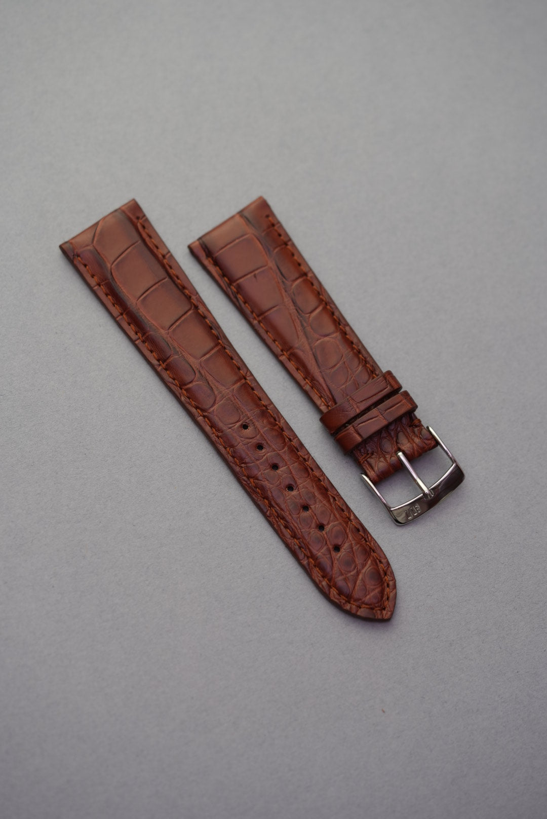 Embossed Calfskin Leather Alligator Watch Strap for Omega