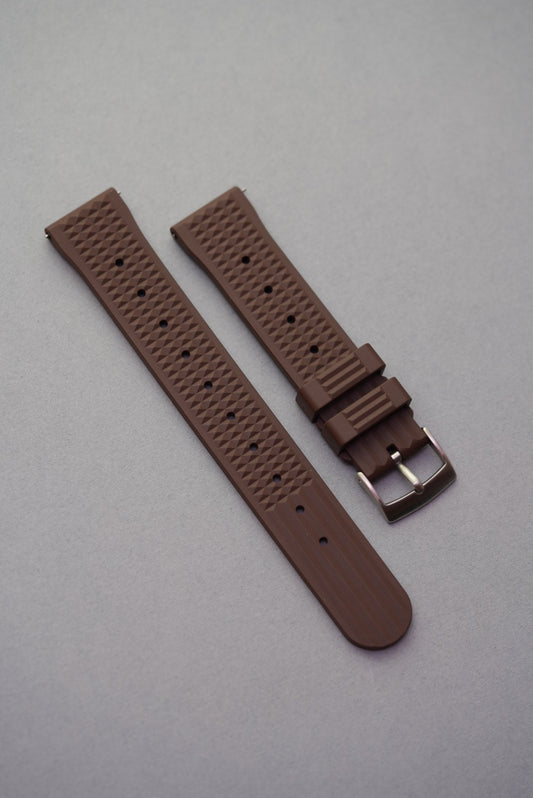Brown fkm waffle rubber moonswatch strap strap replacement for Omega Speedmaster
