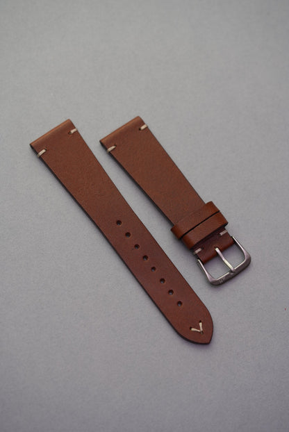 Brown lug stitched calfskin leather strap classic watch mgbwatche strap replacement for Omega Speedmaster