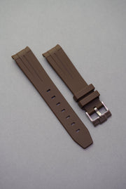 Rubber Curved Strap for Omega x Swatch MoonSwatch – Mission to Saturn – Brown