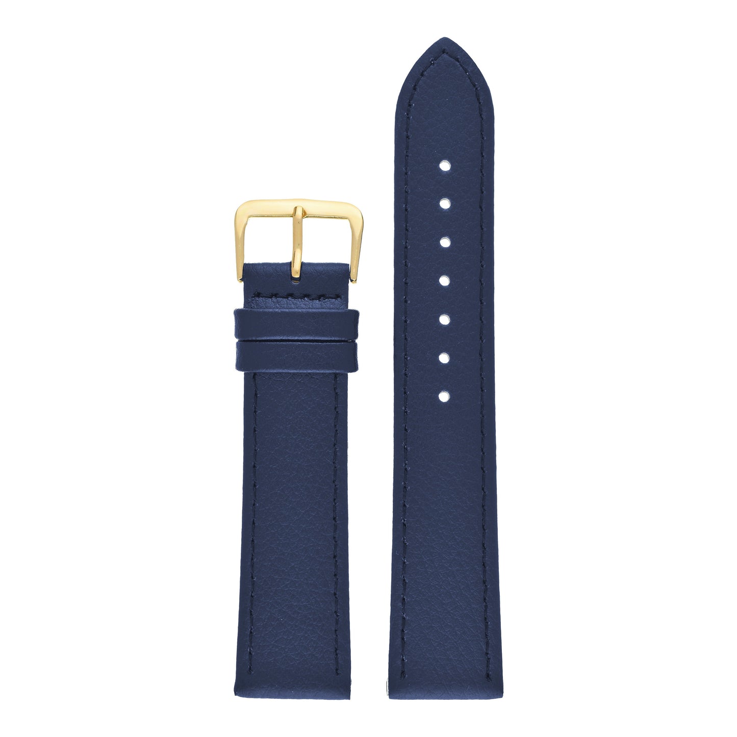 Buffalo Grain Stitched Leather Watch Strap (8mm-40mm)