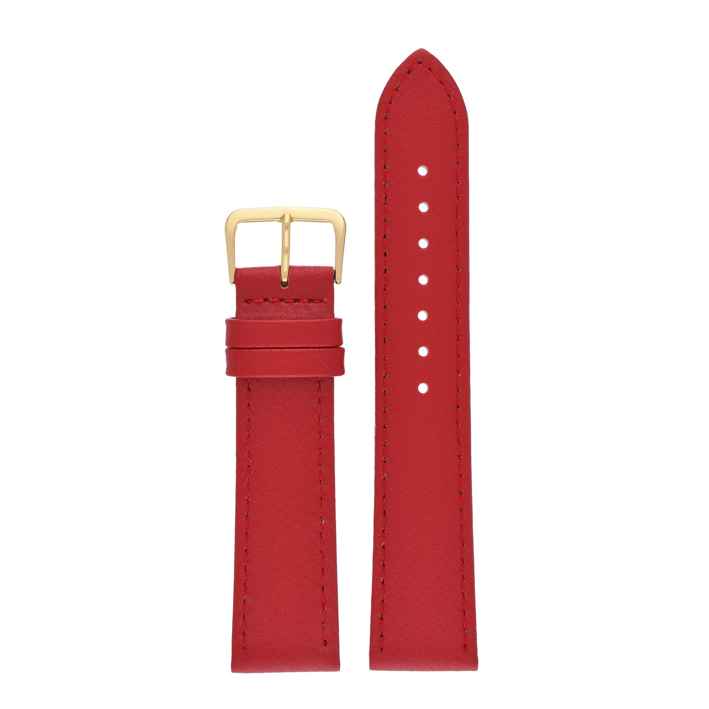 Buffalo Grain Stitched Leather Watch Strap (8mm-40mm)