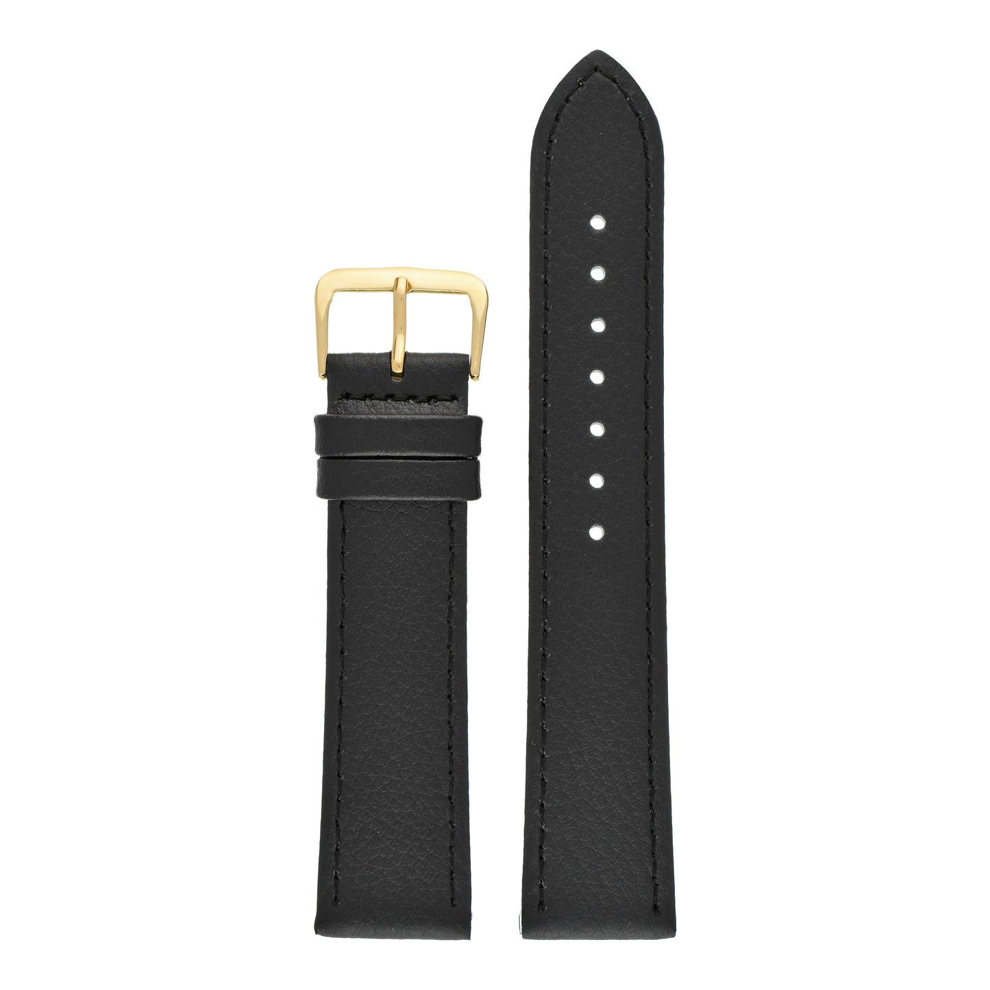 Buffalo Grain Stitched Leather Watch Strap (8mm-40mm)