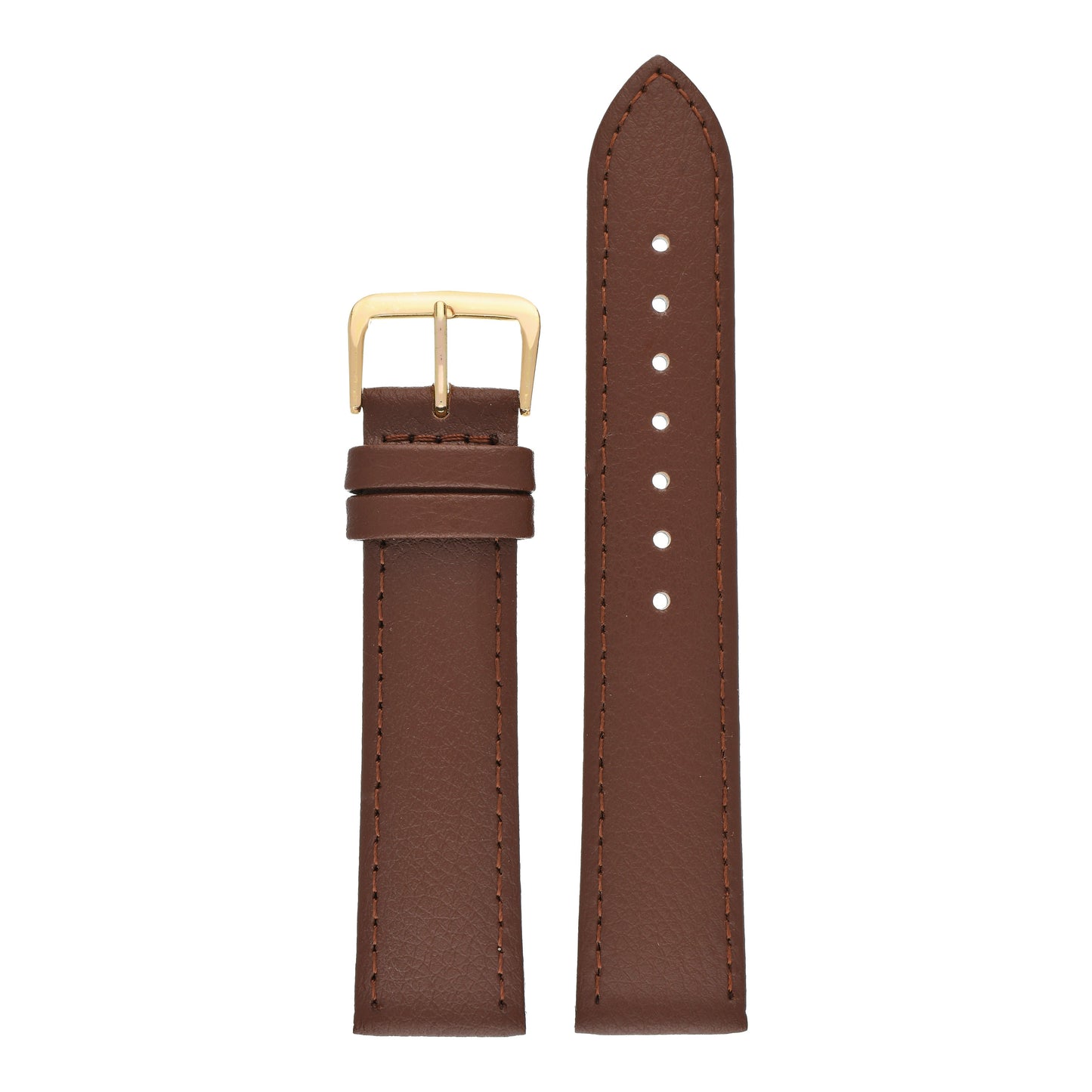 Buffalo Grain Stitched Leather Watch Strap (8mm-40mm)