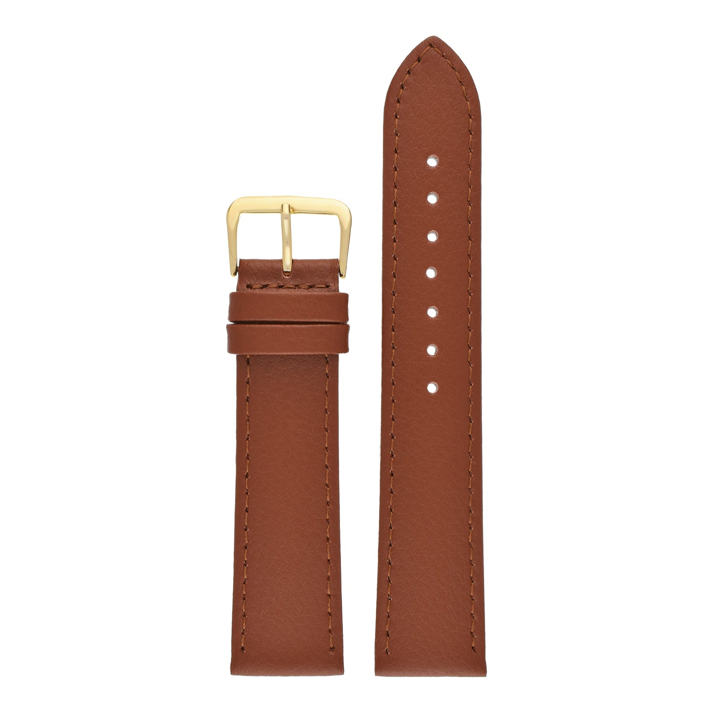 Buffalo Grain Stitched Leather Watch Strap (8mm-40mm)
