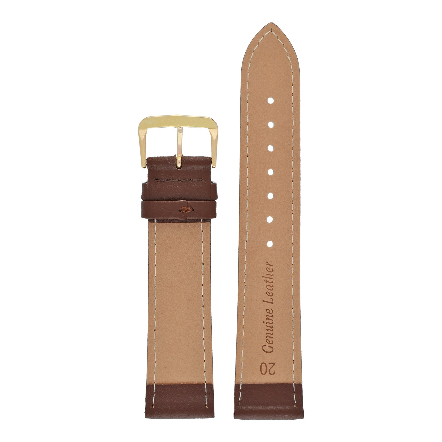 Buffalo Grain Stitched Leather Watch Strap (8mm-40mm)